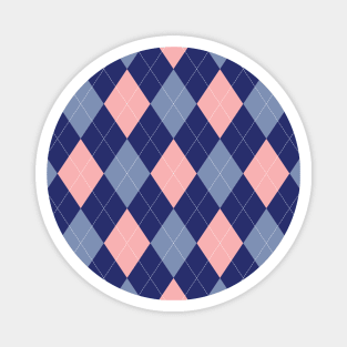 Cute Pink And Blue Argyle Plaid Pattern Magnet